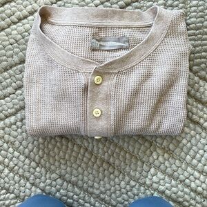 Everlane boxy waffle knit long sleeve henley - medium